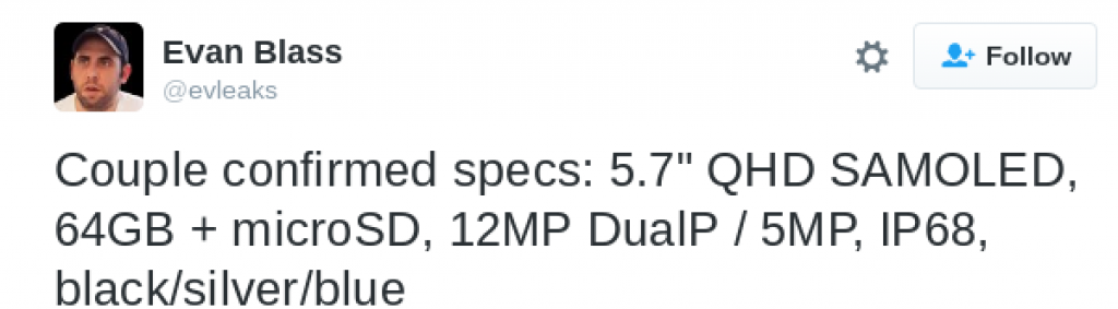Galaxy Note 7 specs confirmed by evleaks