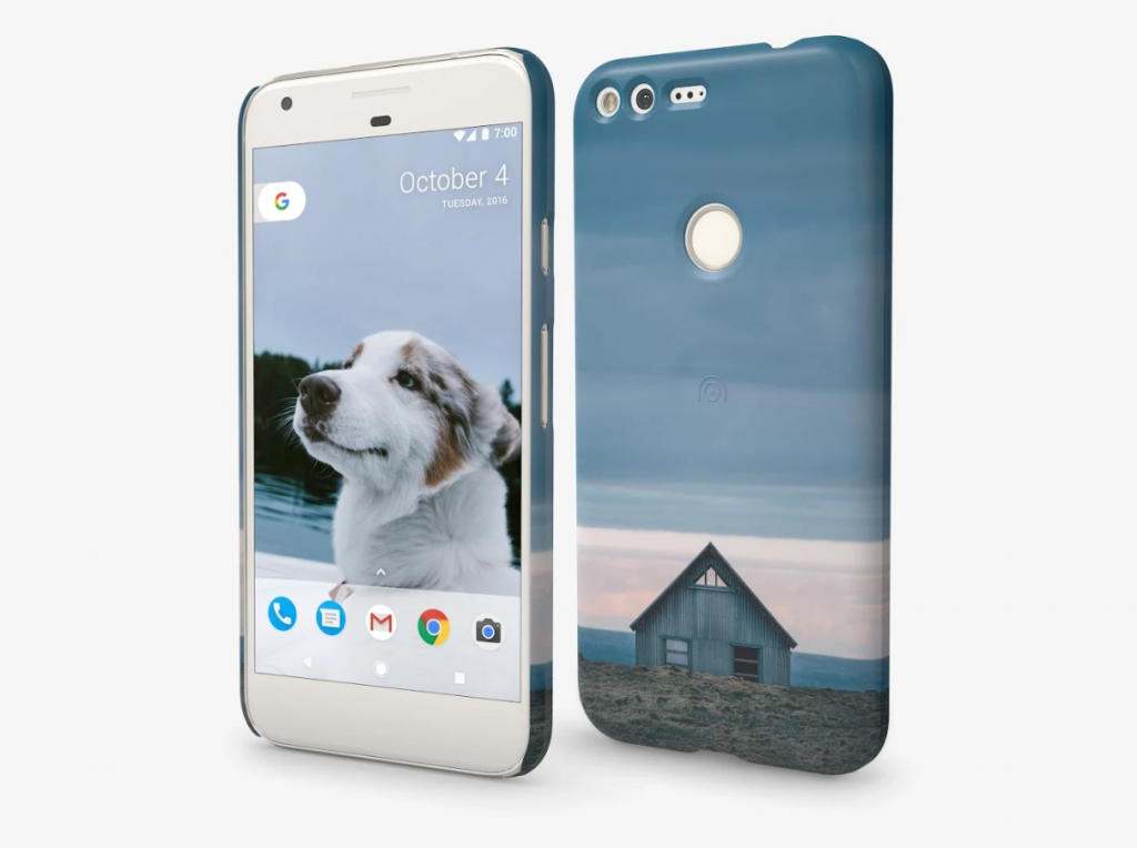 Pixel phone cases dog and moonlight