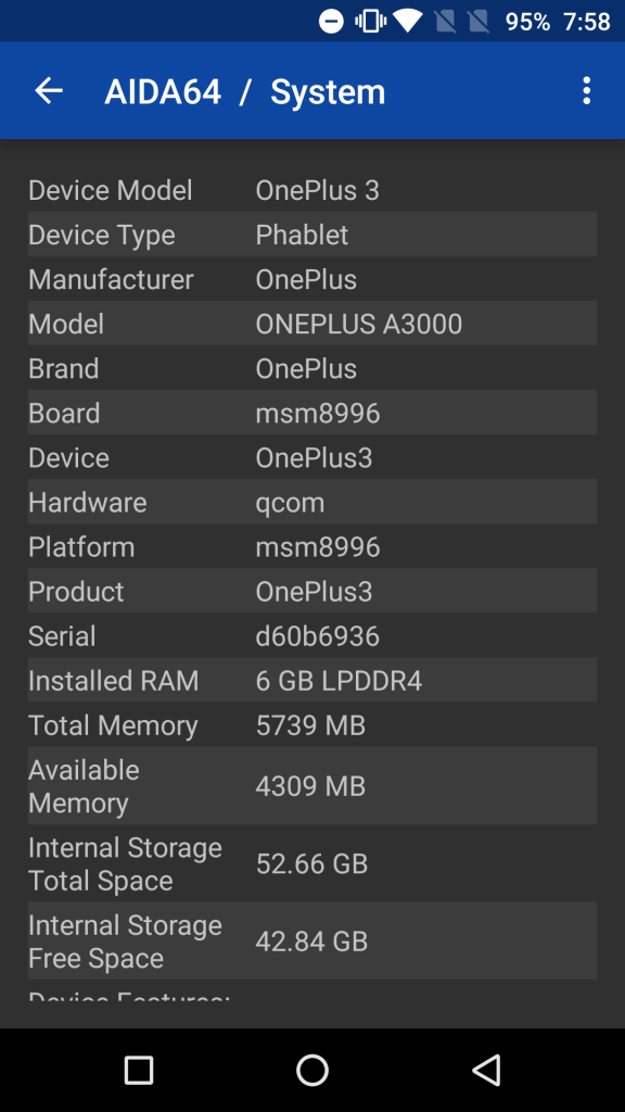 OnePlus 3 processor and RAM